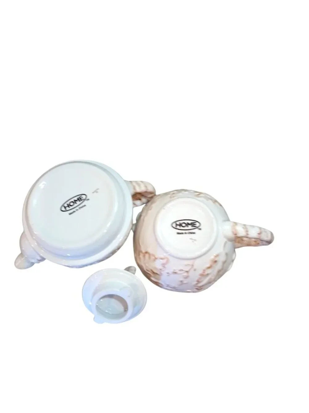 Vintage Tea For One Cup Teapot W Lid Shabby Chic Cottage White 3 Piece Set 7